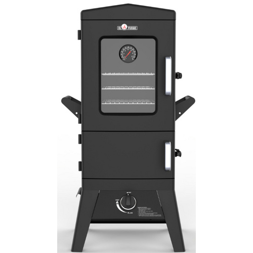 EL FUEGO Gasgrill »Portland W2«, 1 Brenner, Räucherofen & Smoker, mit Sichtfenster - schwarz