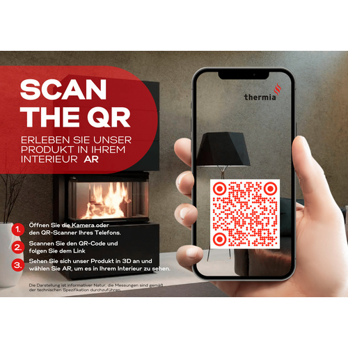 THERMIA Kaminofen »Adastra 500 Plus Line«, Schwarz, Stahl, 11 kW (Rabatt: 26 %)