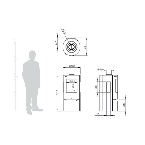 THERMIA Kaminofen »Lübeck«, Weiß, Stahl, 6 kW - weiss THERMIA Kaminofen »Lübeck«, Weiß, Stahl, 6 kW - weiss