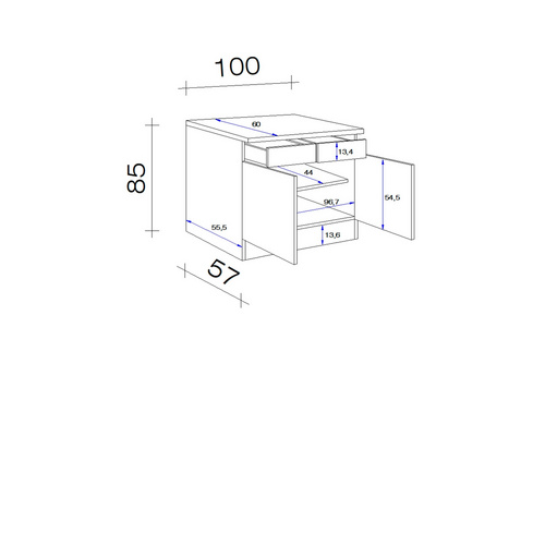 Thumbnail - Flex-Well Küchenunterschrank »Cara«, BxHxT: 100 x 85 x 60 cm, Dekor: Schilfgrün matt / Artisan Eiche - gruen