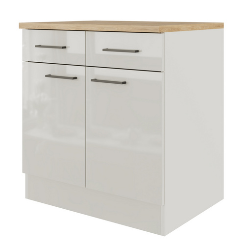 Thumbnail - Flex-Well Küchenunterschrank, »Lund«, LxBxH: 100x85 cm, lichtgrau glänzend