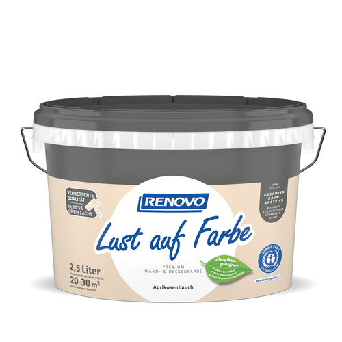 RENOVO Innenfarbe »Lust auf Farbe«, Aprikosenhauch, 2,5 L - beige
