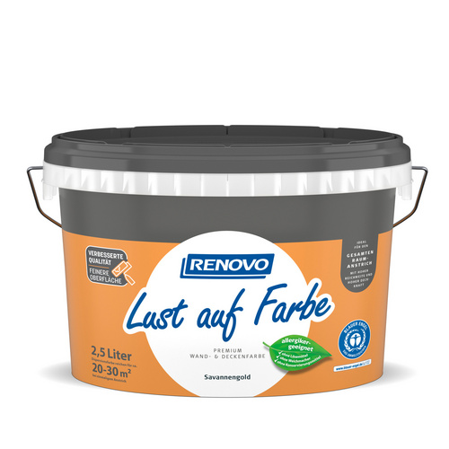 RENOVO Innenfarbe »Lust auf Farbe«, Savannengold, 2,5 L - gelb