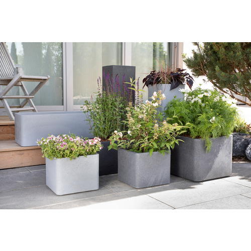 Thumbnail - SCHEURICH Pflanzgefäß »Quadro«, 30 x 24 cm (ØxH), Kunststoff, granitschwarz