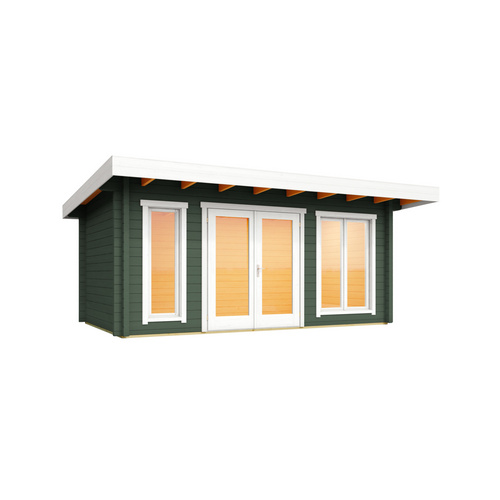 LASITA MAJA Blockbohlenhaus »Dorset«, BxHxT: 510 x 238,95 x 360 cm (Außenmaß inkl. Dachüberstand), grün - gruen |  Holz