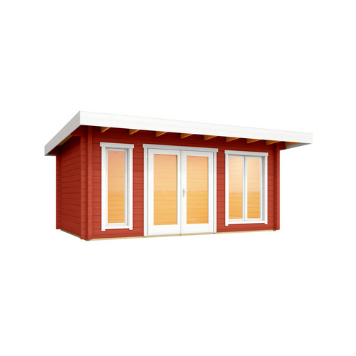 LASITA MAJA Blockbohlenhaus »Dorset«, BxHxT: 510 x 238,95 x 360 cm (Außenmaß inkl. Dachüberstand), rot |  Holz
