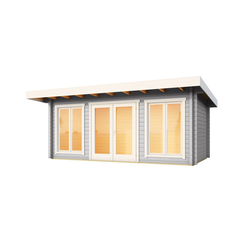 LASITA MAJA Ferienhaus »Dorset«, BxHxT: 540 x 238,95 x 360 cm, (Außenmaß inkl. Dachüberstand), lichtgrau |  Holz