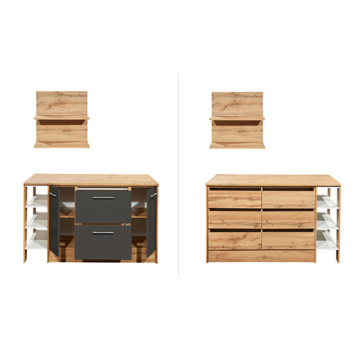 RESPEKTA Küchenblock »Hilde«, HxBxT: 90 x 150 x 90 cm, ohne E-Geräte - grau