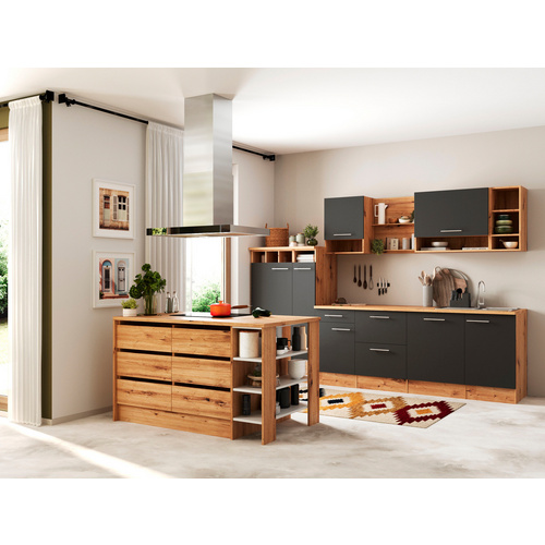 Thumbnail - RESPEKTA Küchenblock »Hilde«, HxBxT: 205 x 310 x 60 cm, inkl. E-Geräte - grau