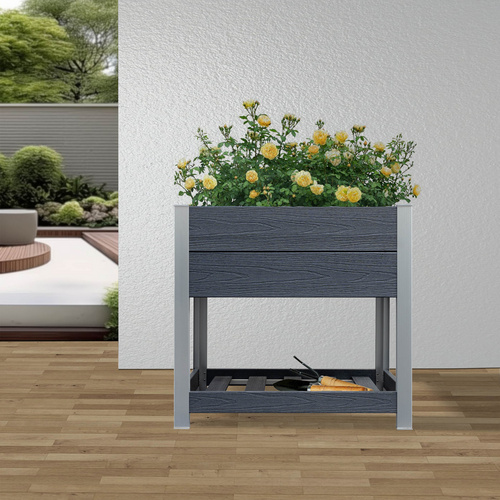 Thumbnail - Mr. GARDENER Hochbeet, auf Beinen, BxTxH: 78,5 x 46 x 74 cm, WPC/Aluminium, anthrazit/blank - grau
