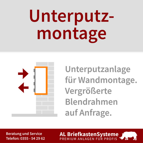 Thumbnail - AL BRIEFKASTENSYSTEME Briefkasten, Parteien: 2, Unterputzmontage, BxHxT: 153,234 x 38,5 x 27,5 cm - grau