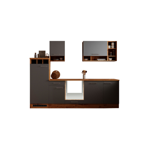 RESPEKTA Küchenleerzeile »Hilde«, HxBxT: 205 x 280 x 60 cm - grau