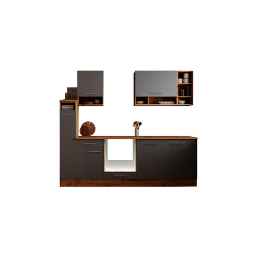 RESPEKTA Küchenleerzeile »Hilde«, HxBxT: 205 x 250 x 60 cm - grau