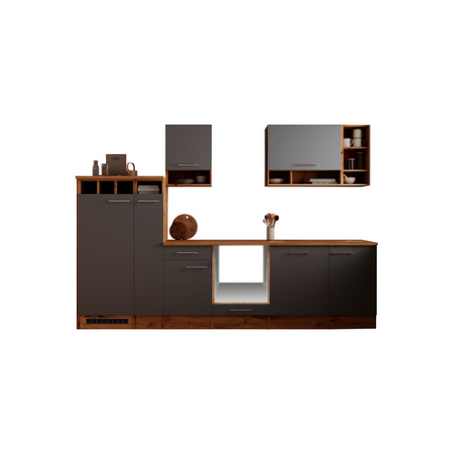 RESPEKTA Küchenleerzeile »Hilde«, HxBxT: 205 x 310 x 60 cm - grau