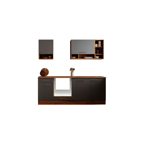 RESPEKTA Küchenleerzeile »Hilde«, HxBxT: 205 x 220 x 60 cm - grau