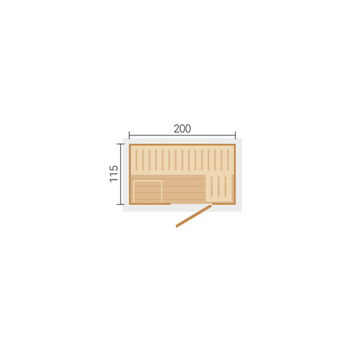 Thumbnail - Saunahaus »Kaapi«, mit Ofenschutz, Graugrün, 1 Bank - gruen