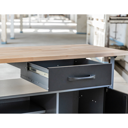 Thumbnail - Ondis24 Werkstatt-Set »Klaus«, Ecklösung, anthrazit, Metall - grau