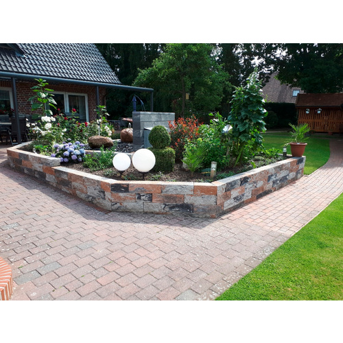 Thumbnail - Mr. GARDENER Mauerstein »Anzio«, BxHxT: 50 x 15 x 18 cm, muschelkalk - rot