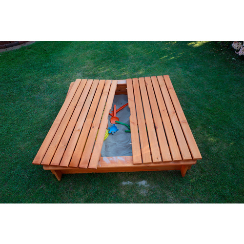 Thumbnail - PROMADINO Sandkasten, mit Vollabdeckung - braun