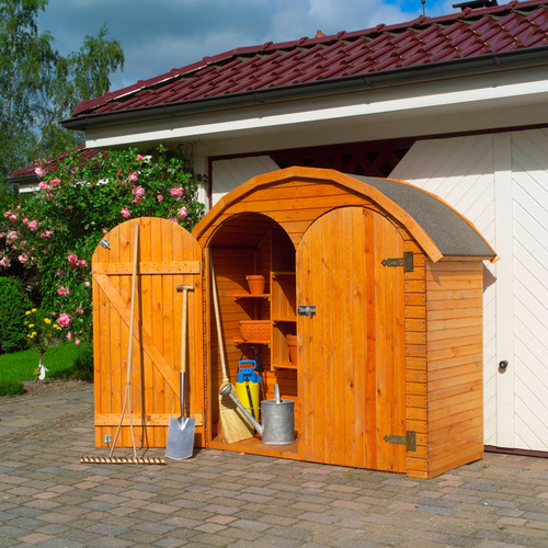 Thumbnail - PROMADINO Geräteschrank, BxHxT: 195 x 184 x 83 cm, braun