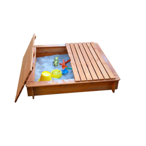 Thumbnail - PROMADINO Sandkasten, mit Vollabdeckung - braun