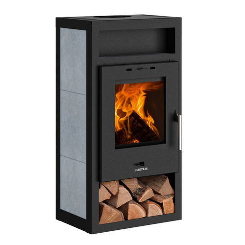 JUSTUS Kaminofen »Texas«, speckstein, Keramik, 6 kW, Zeitbrand geeignet - schwarz (Rabatt: 25 %)