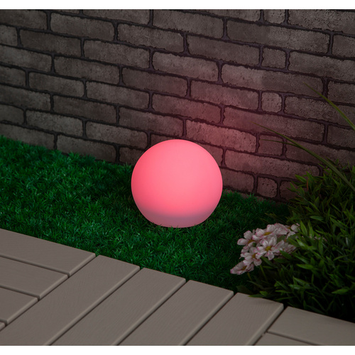 Thumbnail - CASAYA Solarleuchte »Torina«, Ø 15 cm, Warmweiß/RGB, inkl. Erdspieß, weiß - weiss