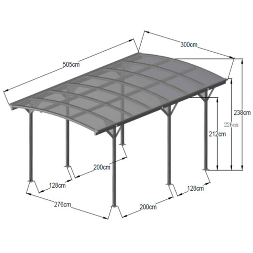 FLORAWORLD Carport, 505x300x238cm, anthr...