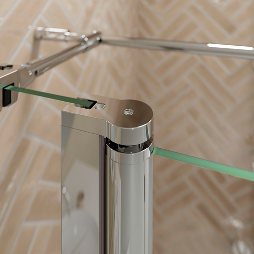 Thumbnail - BREUER Eckeinstieg »Elana 2.0«, 1000/1000 chromeffekt Klarglas inkl.CER - silberfarben