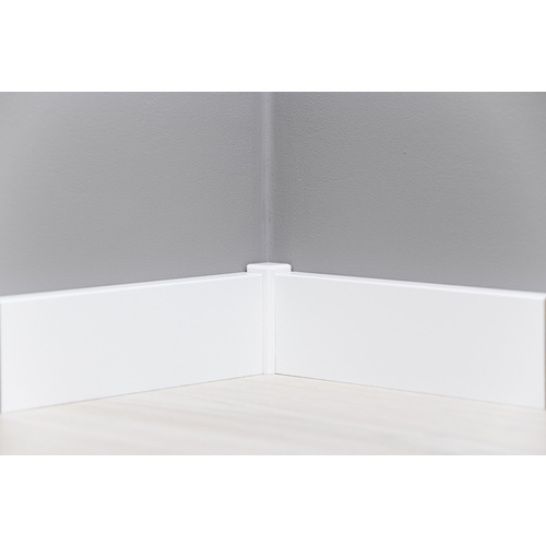 Thumbnail - Sockelleiste, Länge: 244 cm, eckig/modern, weiß - weiss