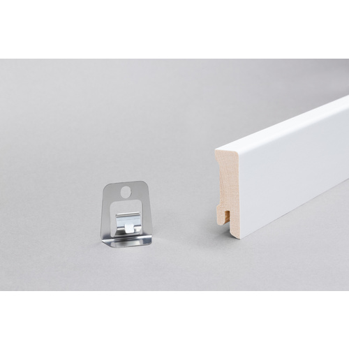 Thumbnail - Sockelleiste, Länge: 240 cm, kubisch/modern, weiß - weiss