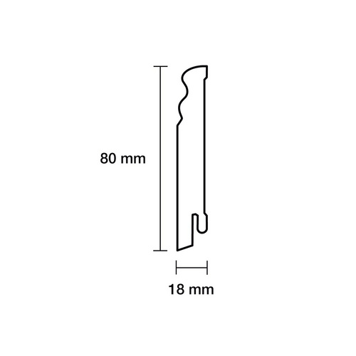 Thumbnail - Sockelleiste, Länge: 244 cm, altdeutsch/klassisch, weiß - weiss