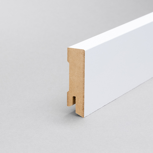 Thumbnail - Sockelleiste, Länge: 244 cm, eckig/modern, weiß - weiss