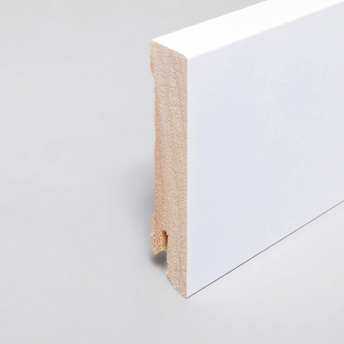 Thumbnail - Sockelleiste, Länge: 240 cm, eckig/modern, weiß - weiss