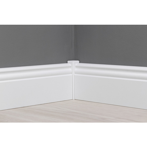 Thumbnail - Sockelleiste, Länge: 244 cm, altdeutsch/klassisch, weiß - weiss