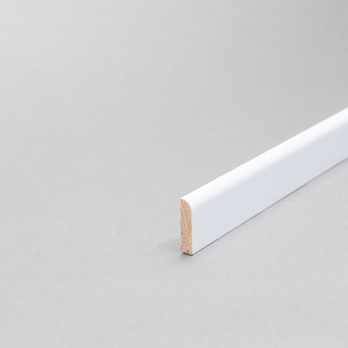 Thumbnail - Sockelleiste, Länge: 240 cm, rund/klassisch, weiß - weiss