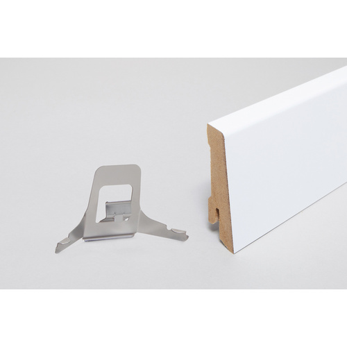 Thumbnail - Sockelleiste, Länge: 244 cm, konisch, weiß - weiss