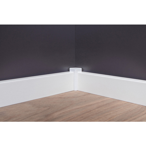 Thumbnail - Sockelleiste, Länge: 240 cm, eckig/modern, weiß - weiss