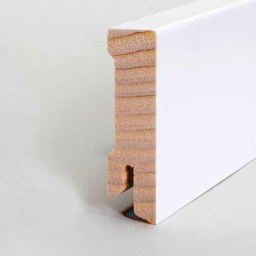 Thumbnail - Sockelleiste, Länge: 240 cm, eckig/modern, weiß - weiss