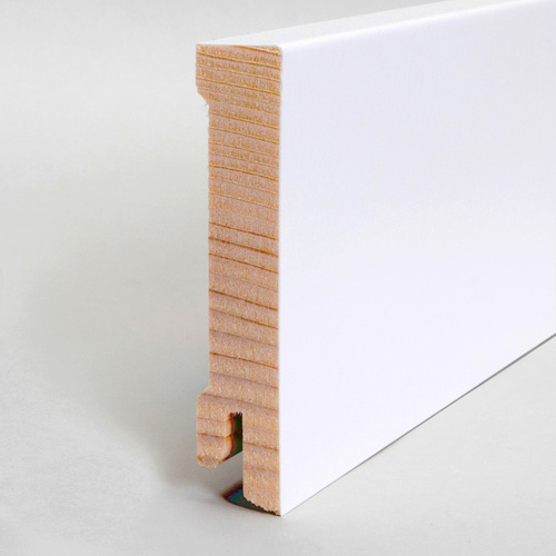 Thumbnail - Sockelleiste, Länge: 240 cm, eckig/modern, weiß - weiss