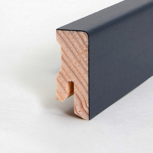 Thumbnail - Sockelleiste, Länge: 240 cm, kubisch/modern, dunkelgrau