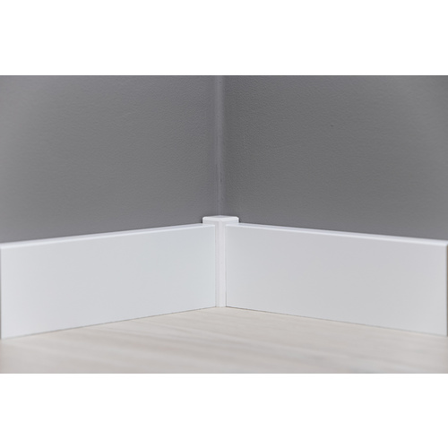 Thumbnail - Sockelleiste, Länge: 244 cm, eckig/modern, weiß - weiss