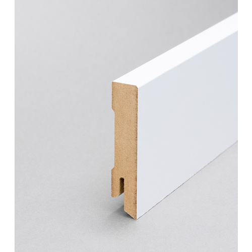 Thumbnail - Sockelleiste, Länge: 244 cm, eckig/modern, weiß - weiss
