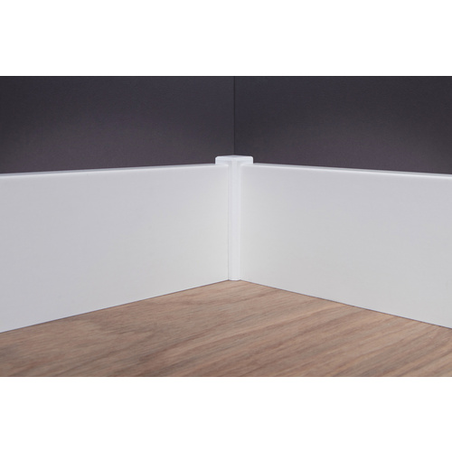 Thumbnail - Sockelleiste, Länge: 240 cm, eckig/modern, weiß - weiss