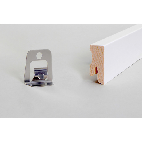 Thumbnail - Sockelleiste, Länge: 240 cm, eckig/modern, weiß - weiss