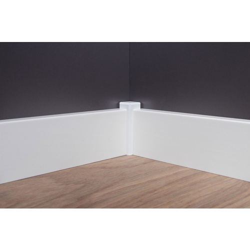 Thumbnail - Sockelleiste, Länge: 240 cm, eckig/modern, weiß - weiss