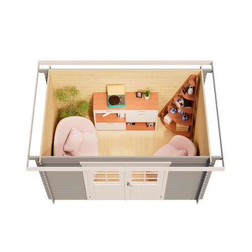 Mr. GARDENER Gartenhaus »Malta«, Holz, BxHxT: 300 x 211 x 200 cm (Außenmaße) - grau |  Fichte  |  5,72 m²