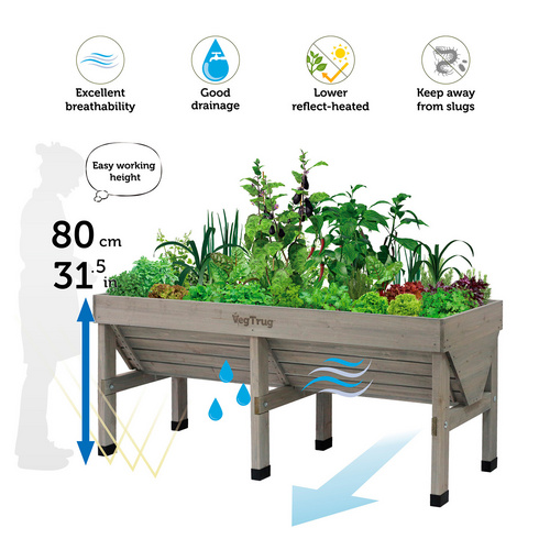 Thumbnail - VegTrug Hochbeet »Klassik«, Grey Wash, LxBxH: 183 x 76 x 80 cm - grau