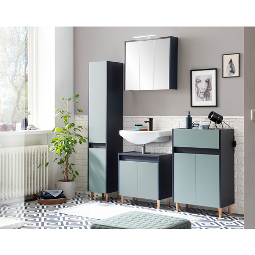 Thumbnail - SCHILDMEYER LED-Spiegelschrank »Lovis Kent«, BxH: 74,5 x 62,7 cm, nachtblau