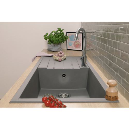 Thumbnail - RESPEKTA Einbauspüle »Houston«, Granit Mineralite 100 x 50 Beton grau
